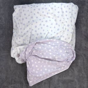 Pottery Barn Kids Twin Duvet Cover Polka Dot Lavender White Reversible PBK Girls
